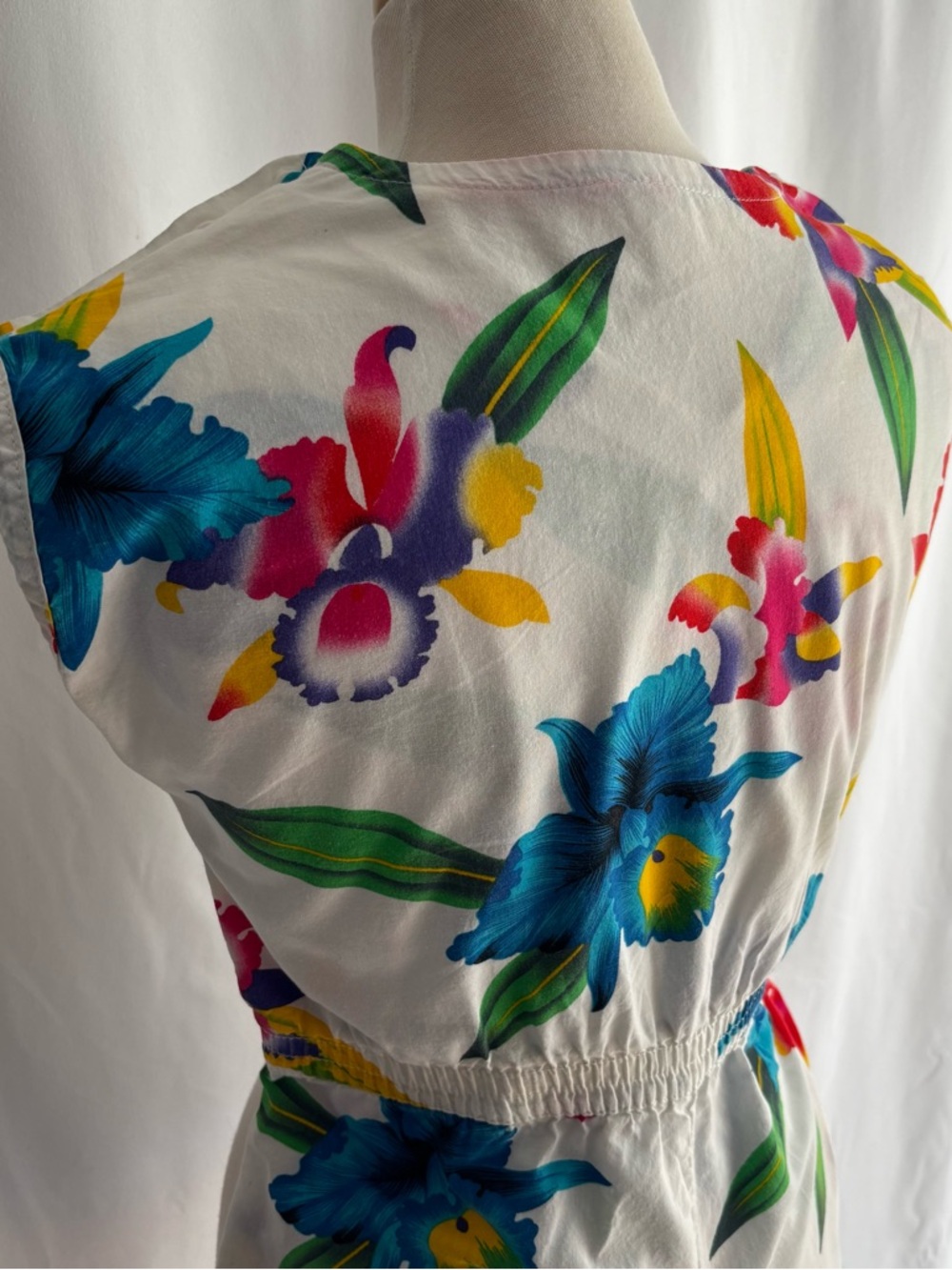 Vintage 1990s OP OCEAN PACIFIC Floral Cotton Romper / S - Picture 13 of 16
